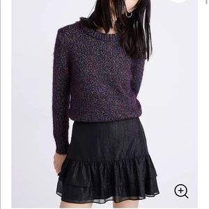NWT Madewell black shimmer mini skirt
